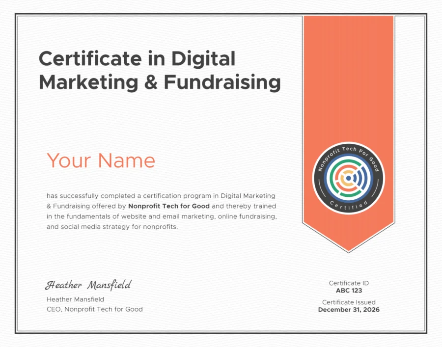 Nonprofit Tech for Good Launches 2026 Digital Marketing & Fundraising Certificate Program to Empower the Sector